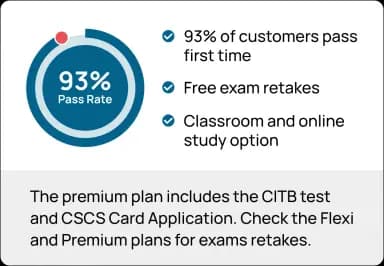 93% pass rate – free exam retakes, classroom and online study options for the CSCS Green Card Course at Hurak